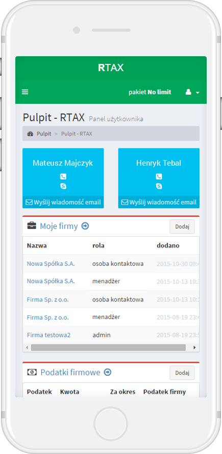 Aplikacja RTAX.pl mobile