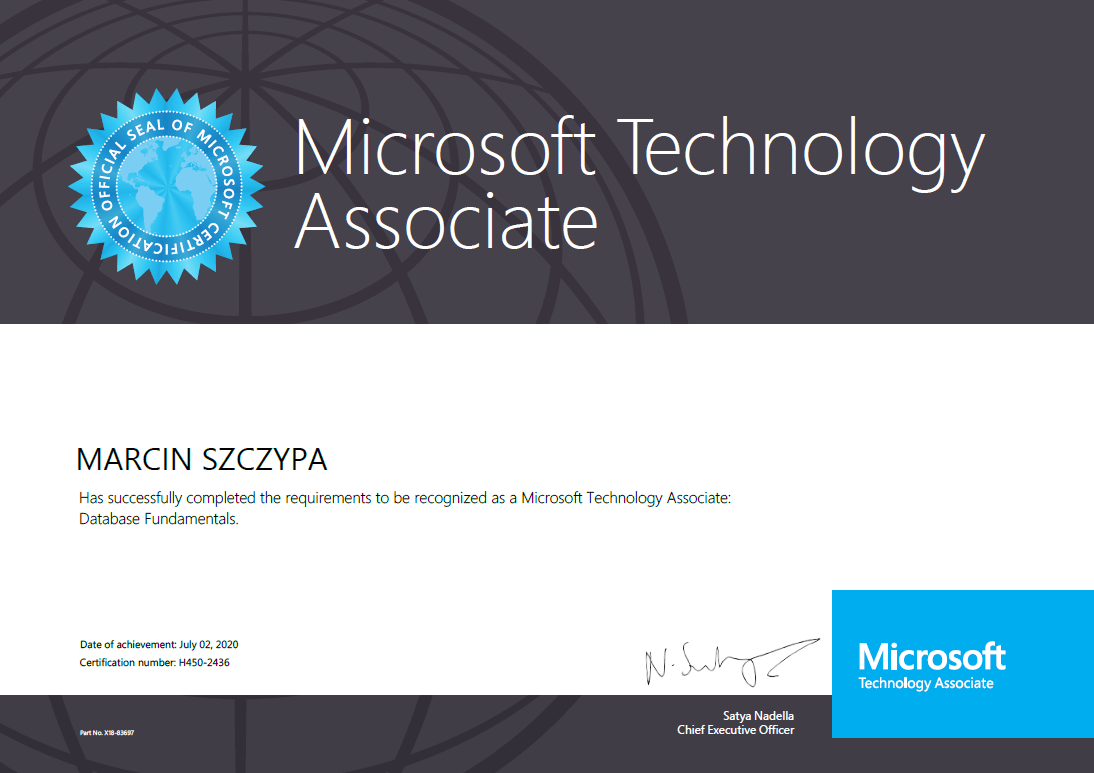 Microsoft Certified Professional Certificate 2020